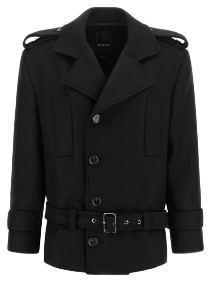 Pinko Double-breasted Belted Coat