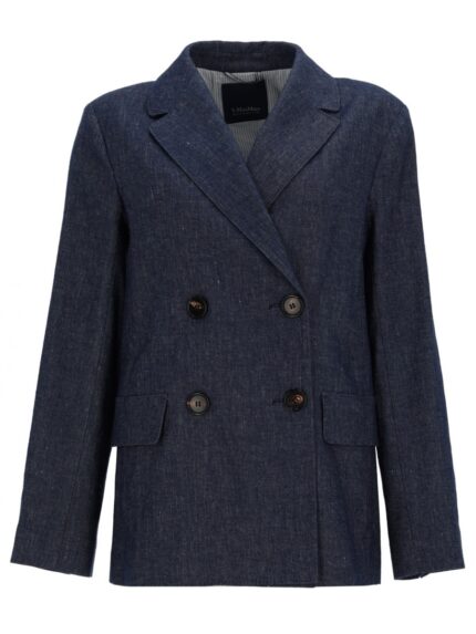 S MAX MARA DOUBLE-BREASTED COTTON BLAZER