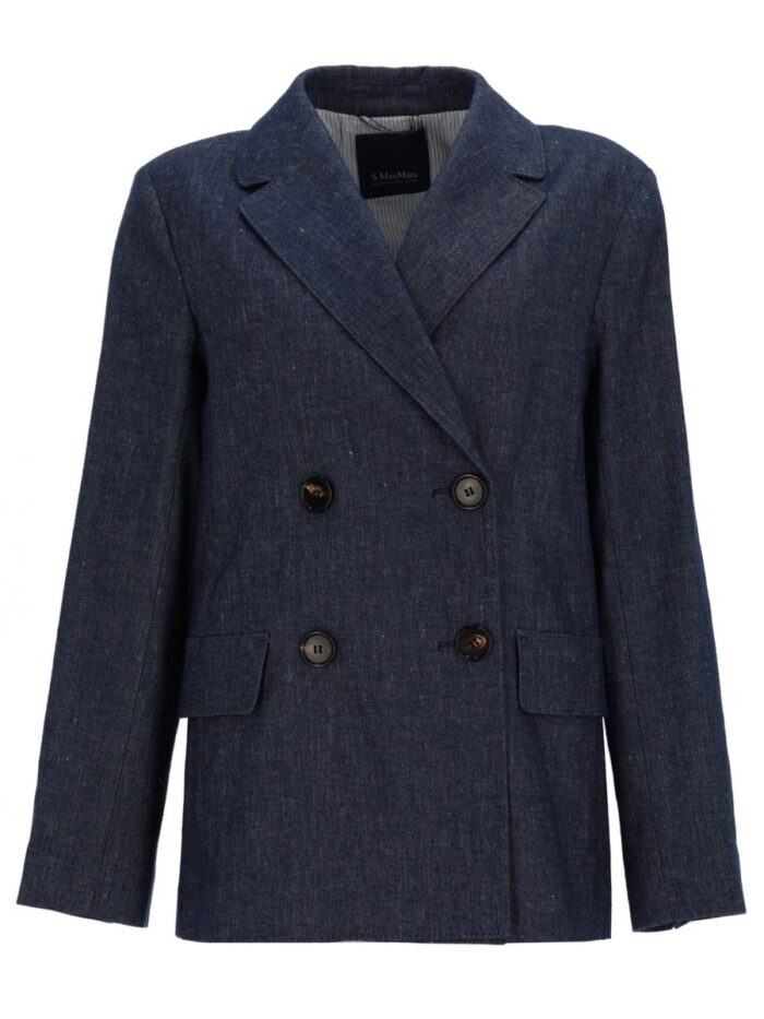 S MAX MARA DOUBLE-BREASTED COTTON BLAZER