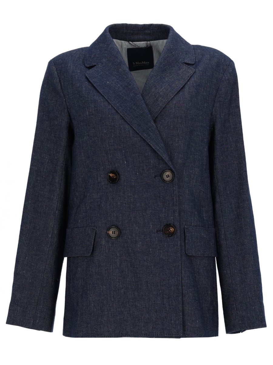 S MAX MARA DOUBLE-BREASTED COTTON BLAZER