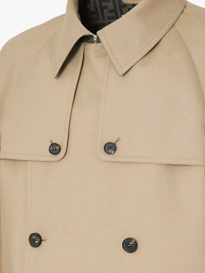 Fendi Double-breasted Mackintosh Fabric Trench