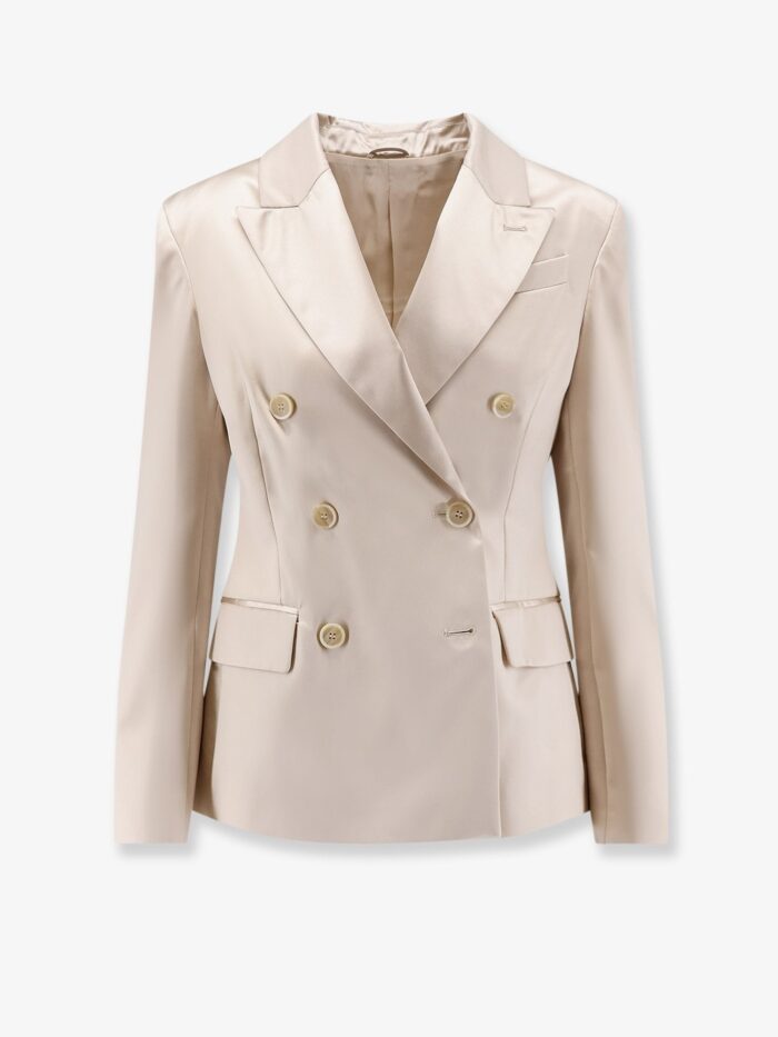 brunello cucinelli double breasted silk blazer Brunello Cucinelli Double-breasted Silk Blazer