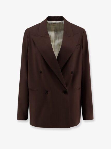 ALYSI Double-breasted Stretch Virgin Wool Blazer