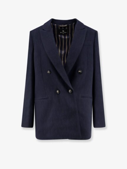 Etro Double-breasted Stretch Wool Blazer
