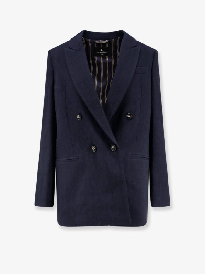 Etro Double-breasted Stretch Wool Blazer