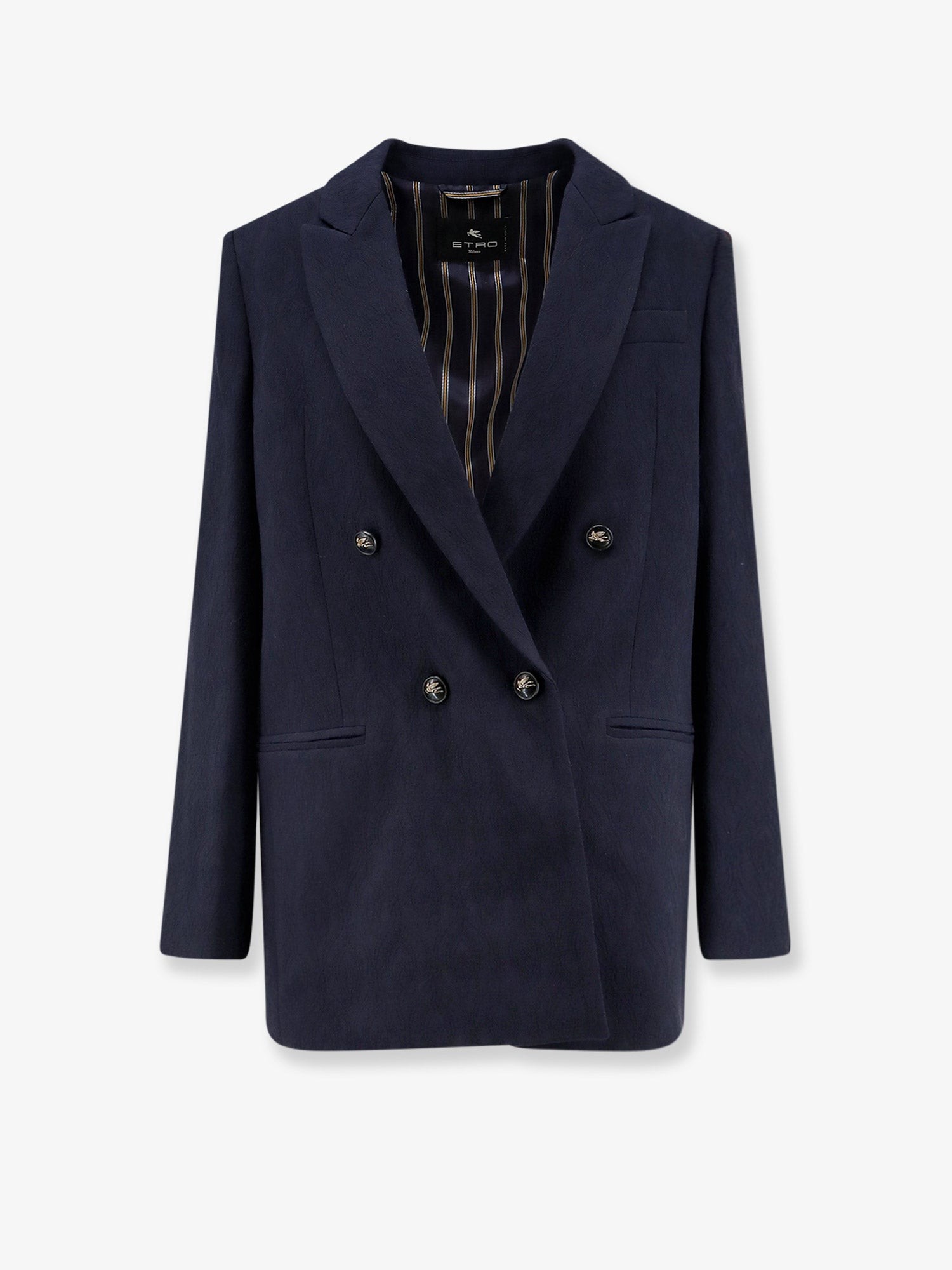 Etro Double-breasted Stretch Wool Blazer