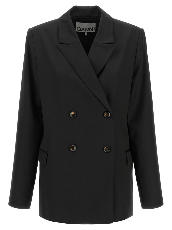 ganni double breasted wool blazer GANNI Double-breasted Wool Blazer