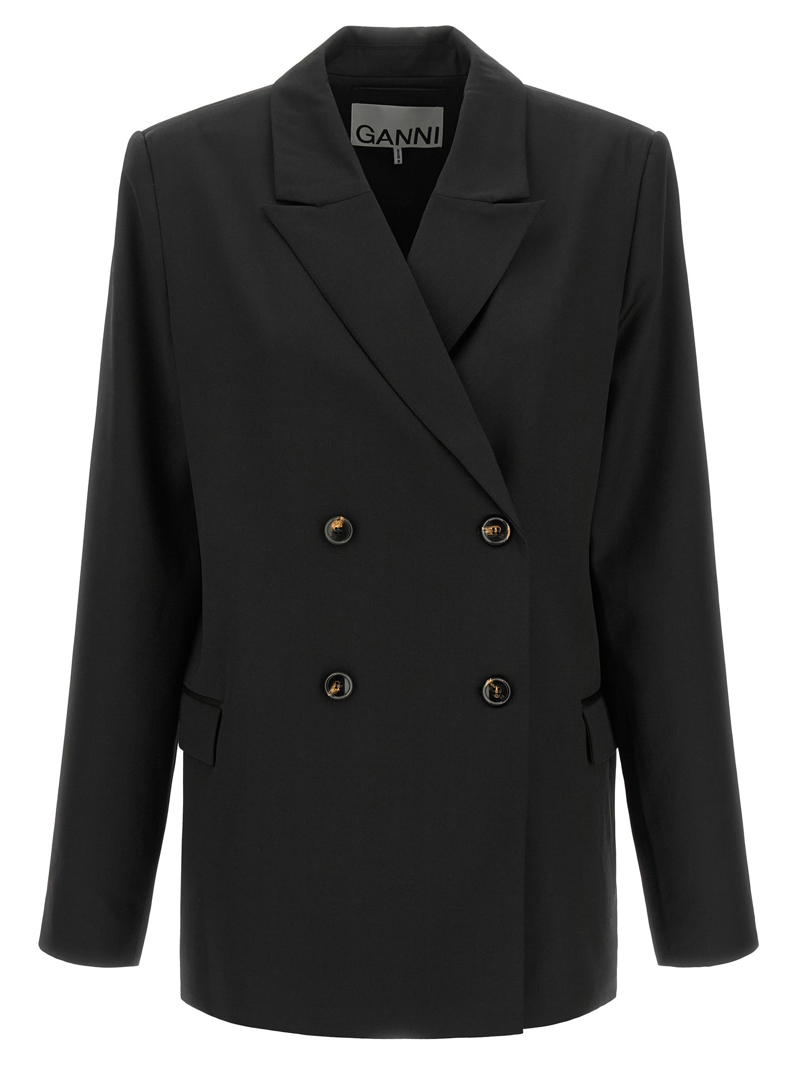 GANNI Double-breasted Wool Blazer