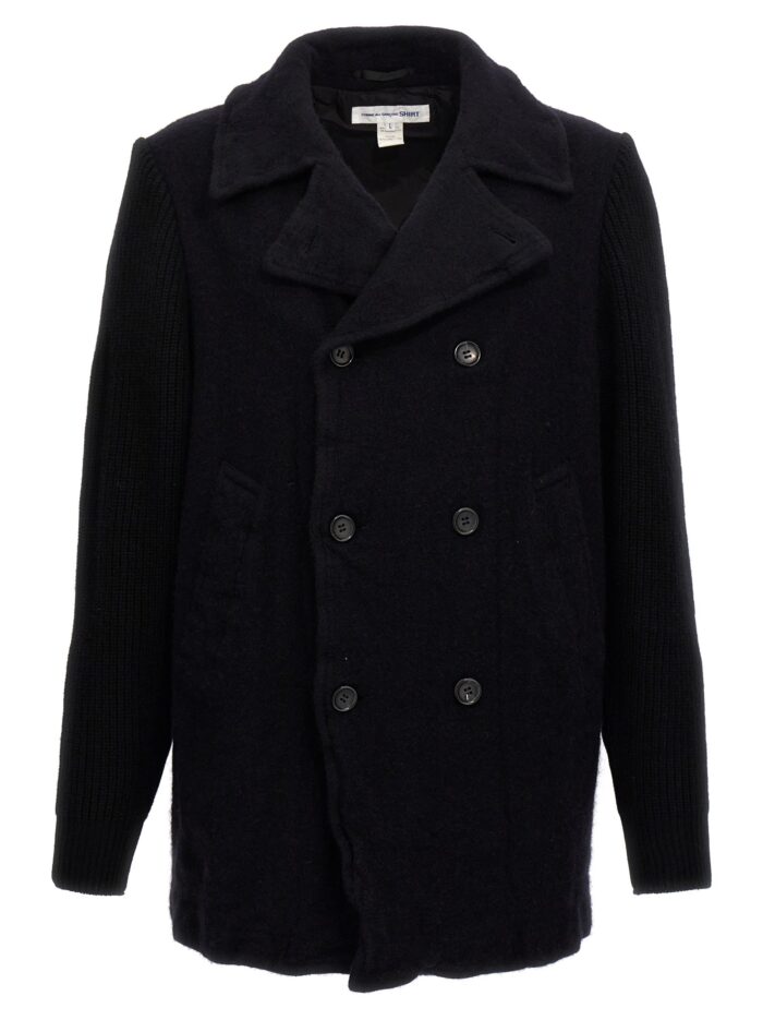 comme des garcons shirt double breasted wool coat COMME DES GARCONS SHIRT Double-breasted Wool Coat