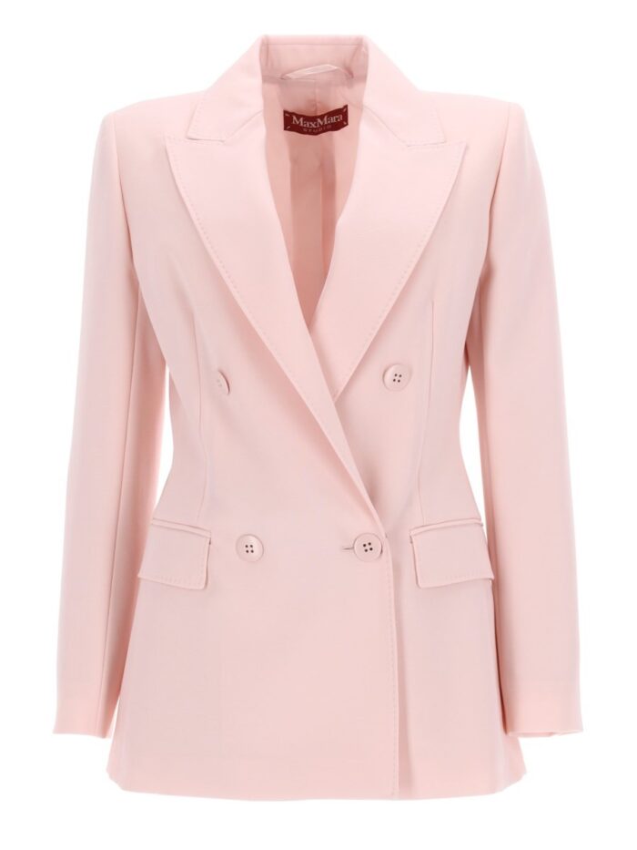 max mara double breasted wool crepe jacket Max Mara DOUBLE-BREASTED WOOL CREPE JACKET