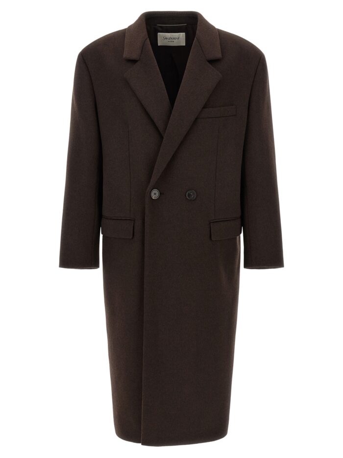 saint laurent double face combed wool coat Saint Laurent Double-face Combed Wool Coat