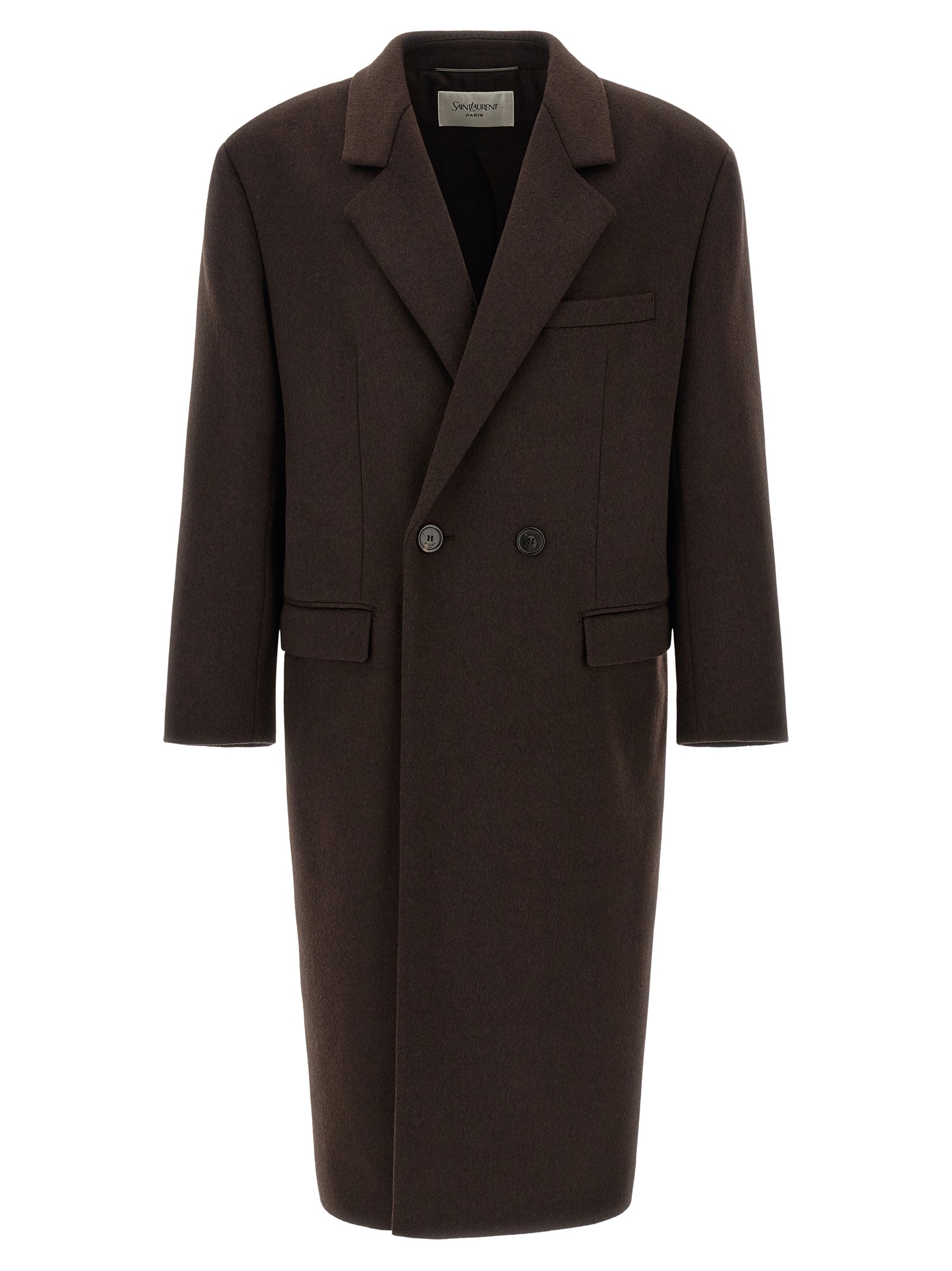 Saint Laurent Double-face Combed Wool Coat