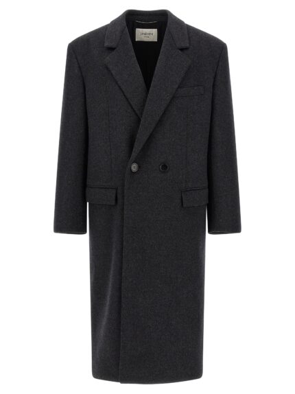 Saint Laurent Double-face Combed Wool Coat
