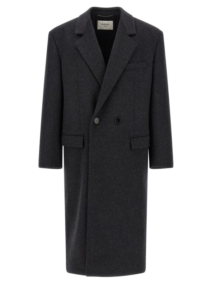 saint laurent double face combed wool coat Saint Laurent Double-face Combed Wool Coat