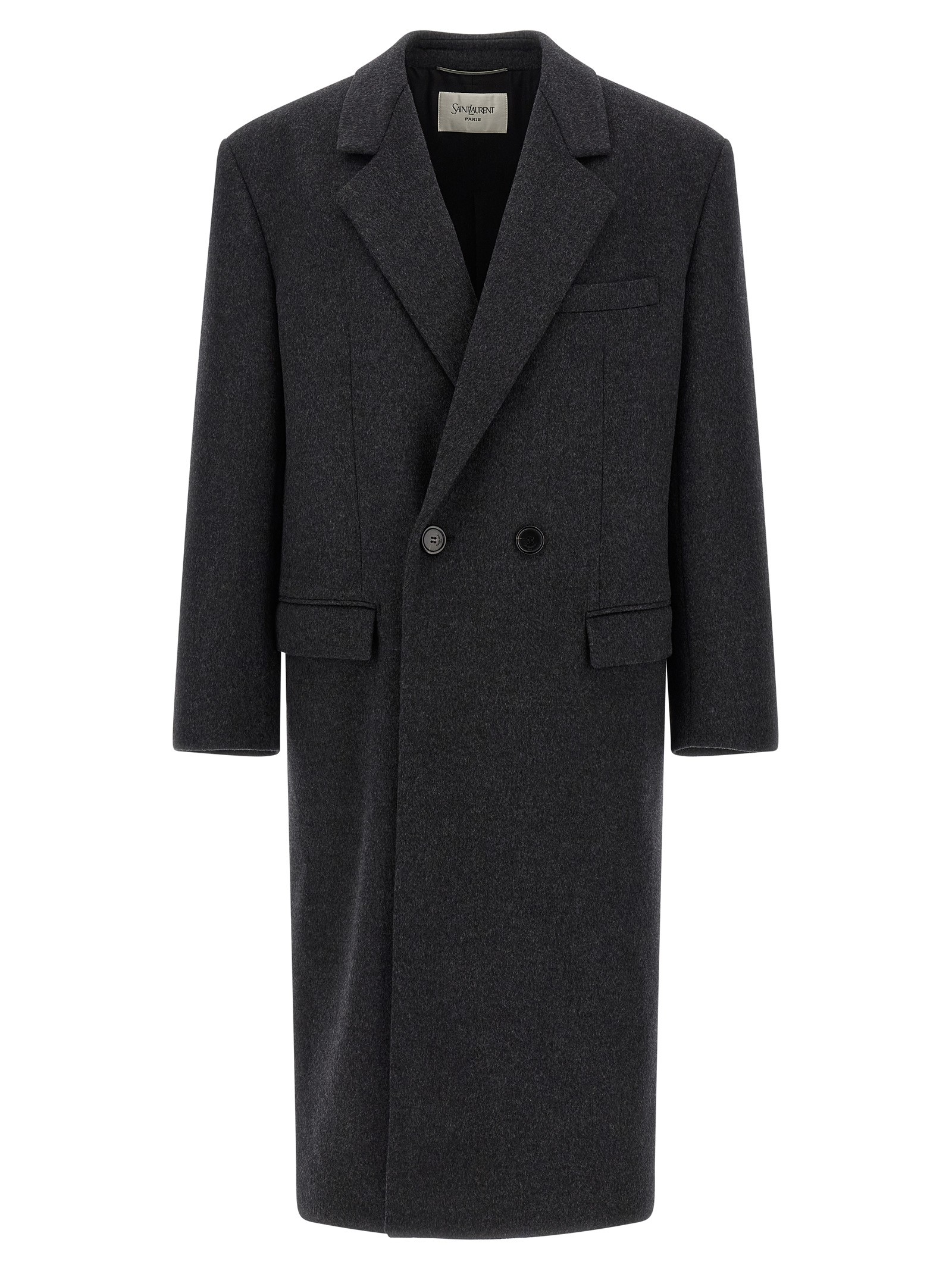 Saint Laurent Double-face Combed Wool Coat