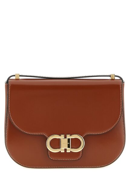Ferragamo 'Double Gancini' Closure Shoulder Bag
