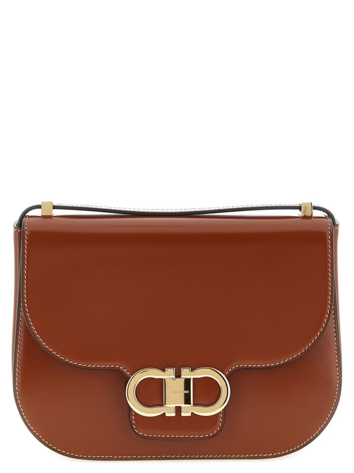 ferragamo 'double gancini' closure shoulder bag Ferragamo 'Double Gancini' Closure Shoulder Bag