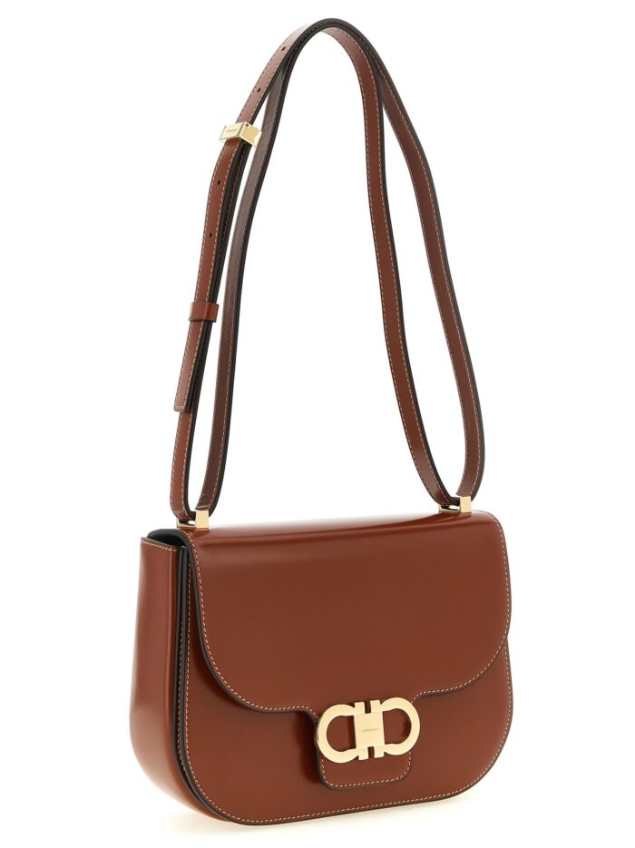Ferragamo 'Double Gancini' Closure Shoulder Bag