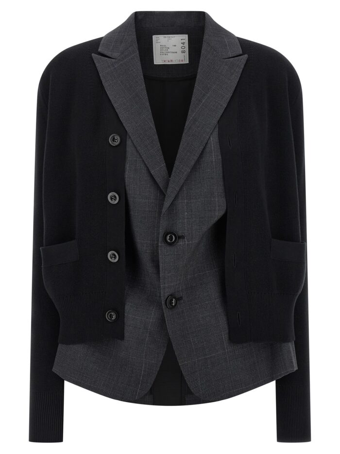 sacai double layer cardigan SACAI Double Layer Cardigan