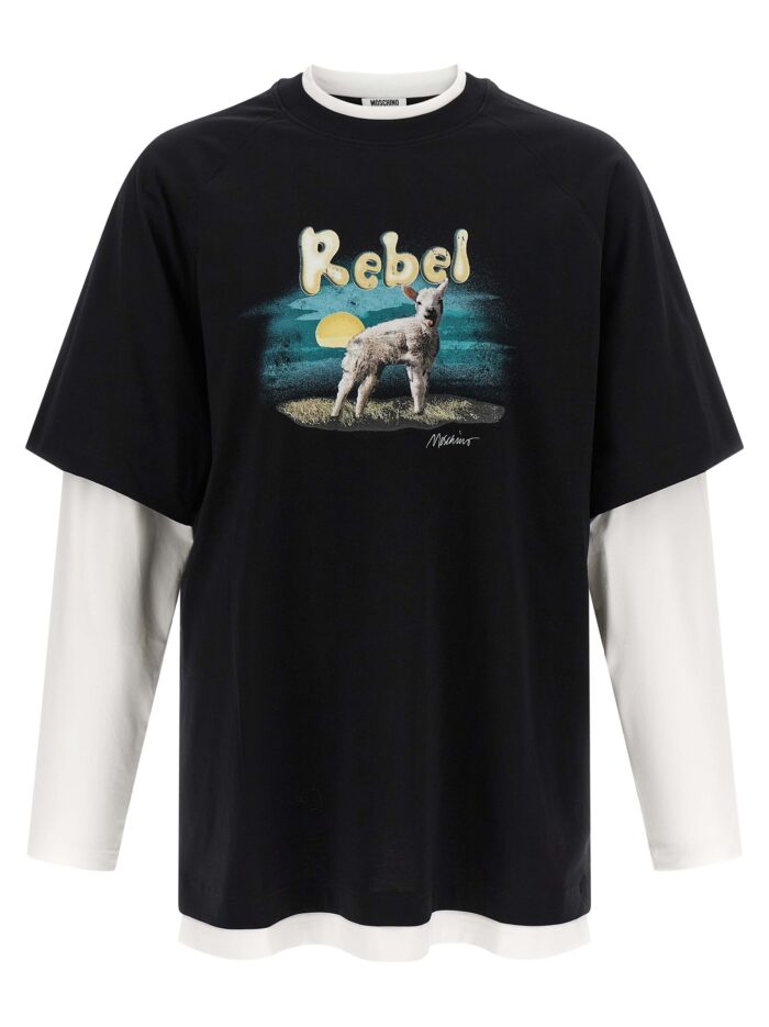 moschino double layer 'rebel' t shirt Moschino Double Layer 'Rebel' T-shirt