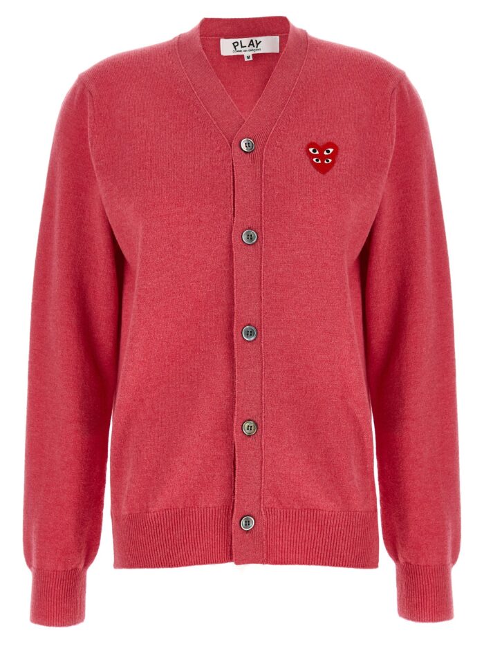 comme des garcons play 'double red emblem' cardigan COMME DES GARCONS PLAY 'Double Red Emblem' Cardigan
