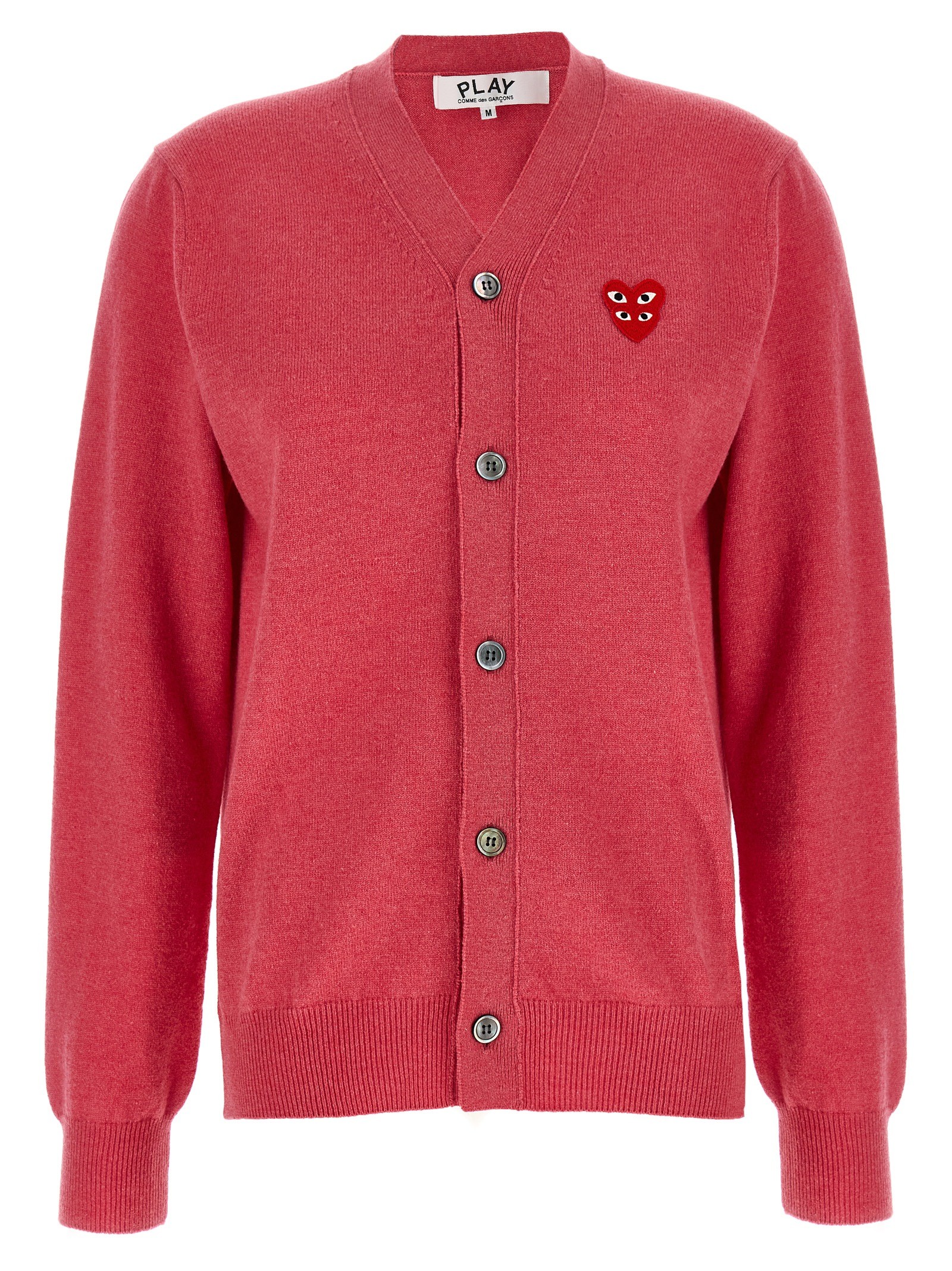 COMME DES GARCONS PLAY 'Double Red Emblem' Cardigan