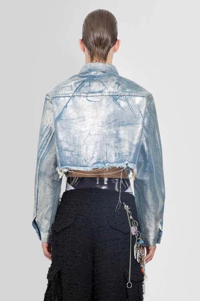 DOUBLET Foiled Cropped Denim Jacket