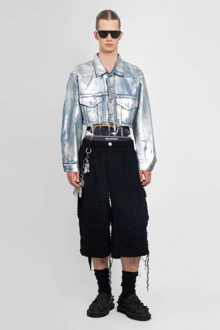 DOUBLET Foiled Cropped Denim Jacket