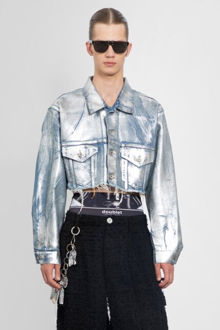 DOUBLET Foiled Cropped Denim Jacket