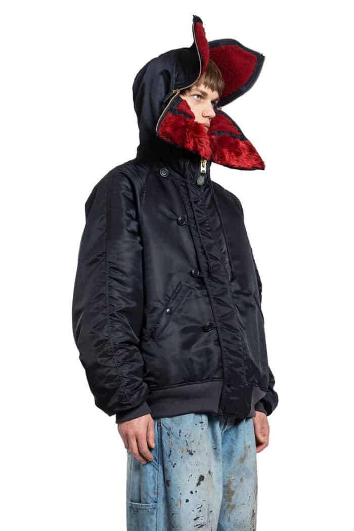 DOUBLET Petal Mouth Hood Bomber Jacket