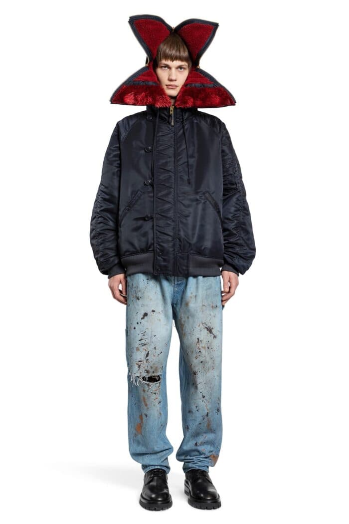 DOUBLET Petal Mouth Hood Bomber Jacket