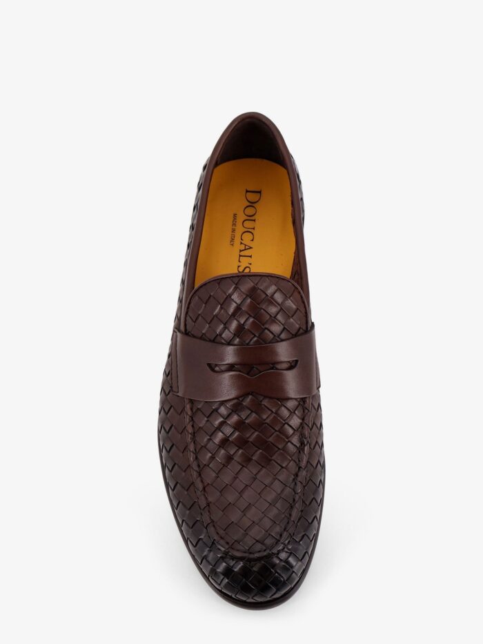 Doucal'S Adler Leather Loafers With Woven Pattern