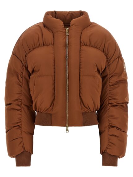 Elisabetta Franchi Down Jacket With Curled Sleeves