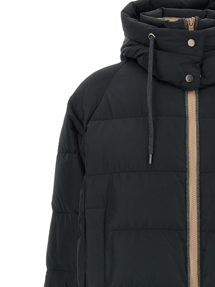 Brunello Cucinelli Down Jacket With Knit And Jewel Details