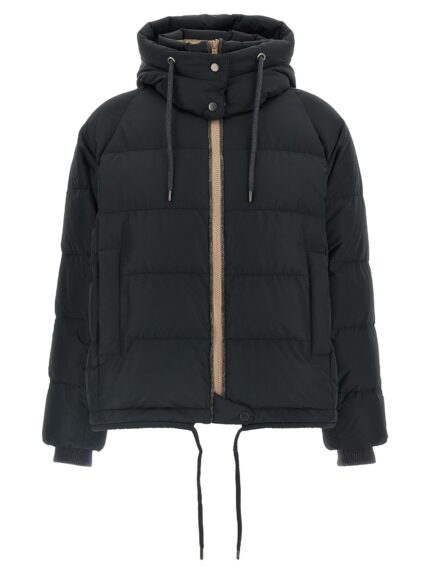 Brunello Cucinelli Down Jacket With Knit And Jewel Details