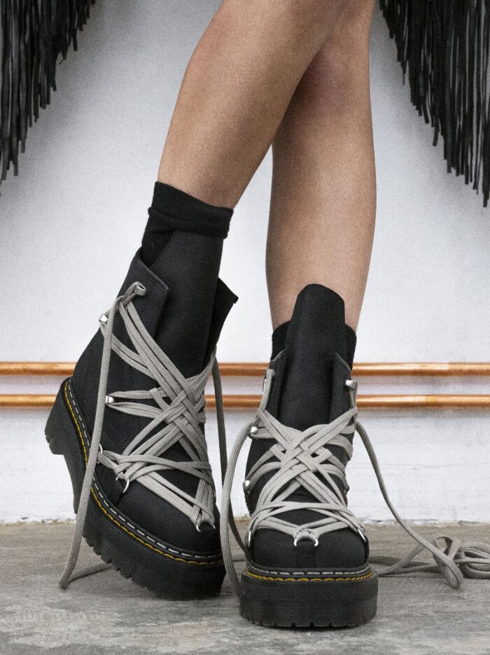 DR. MARTENS X RICK OWENS 1460 Quad Sole Megalace Leather Boots