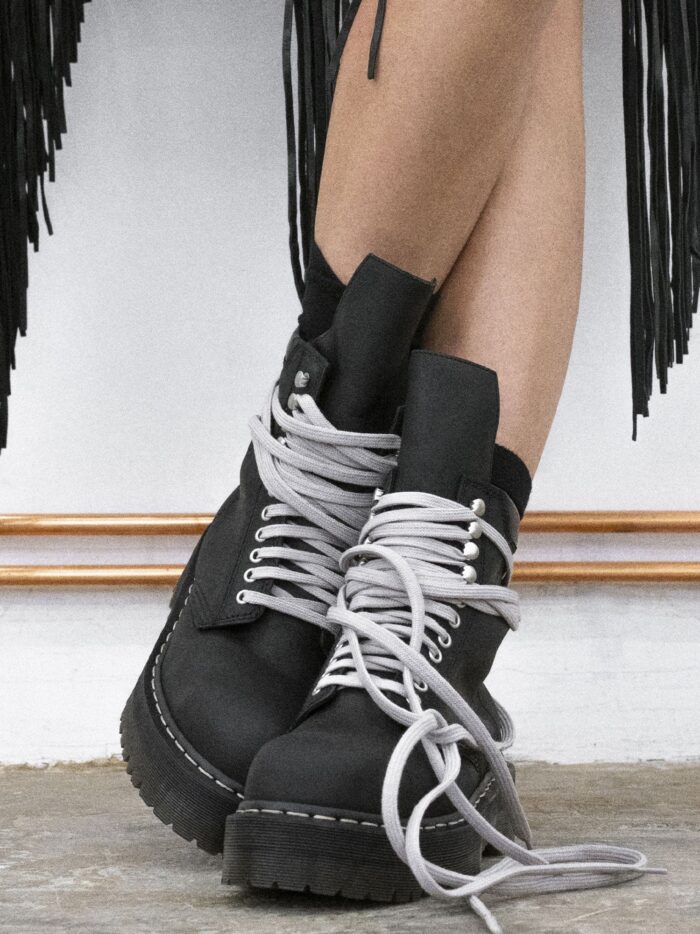 DR. MARTENS X RICK OWENS Quad Sole Steel Toe Leather Boot