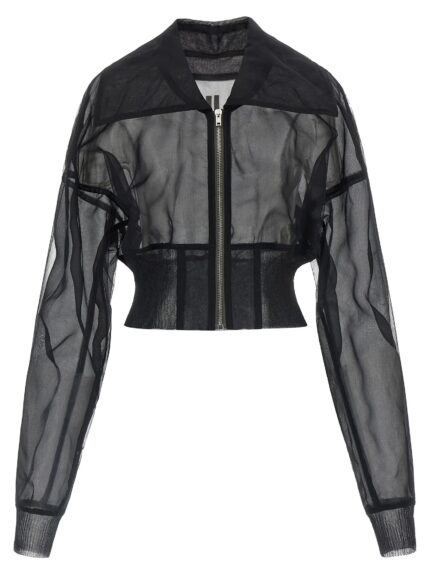 RICK OWENS 'Dracucollar Cropped' Bomber Jacket