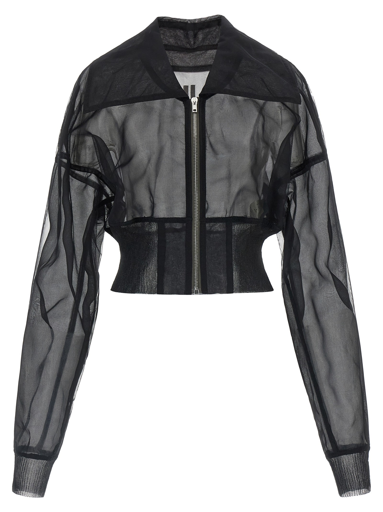 RICK OWENS 'Dracucollar Cropped' Bomber Jacket