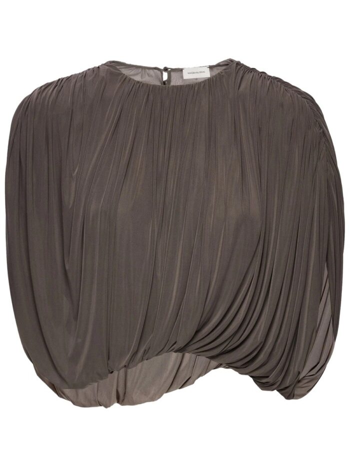 magda butrym draped cupro top Magda Butrym Draped Cupro Top