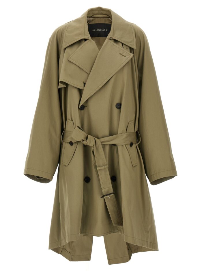 balenciaga 'draped neck' trench coat Balenciaga 'Draped Neck' Trench Coat