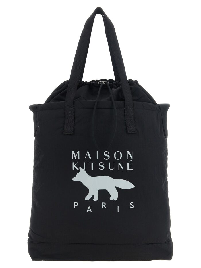 maison kitsune drawstring shopping bag Maison Kitsune Drawstring Shopping Bag