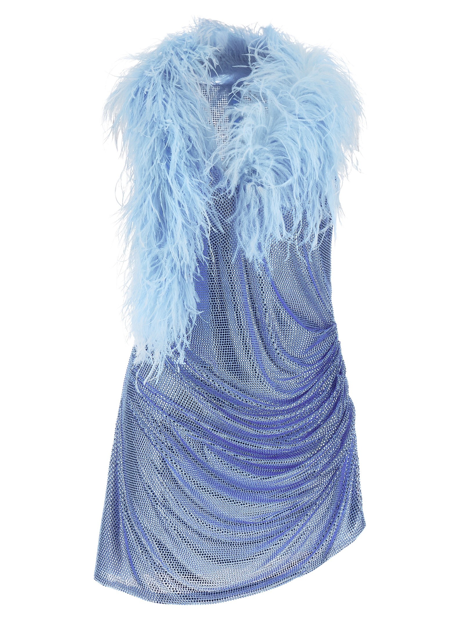 GIUSEPPE DI MORABITO Dress With Removable Crystals And Feathers