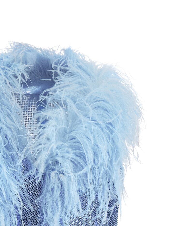 GIUSEPPE DI MORABITO Dress With Removable Crystals And Feathers