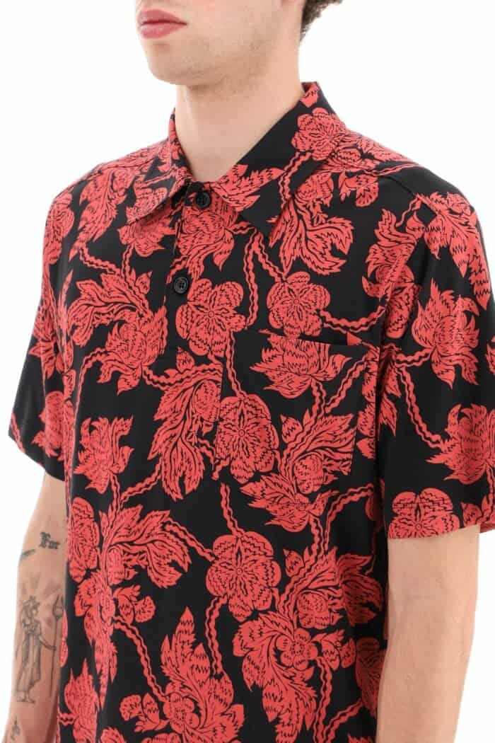 Dries Van Noten All-over Flower Print Polo Shirt