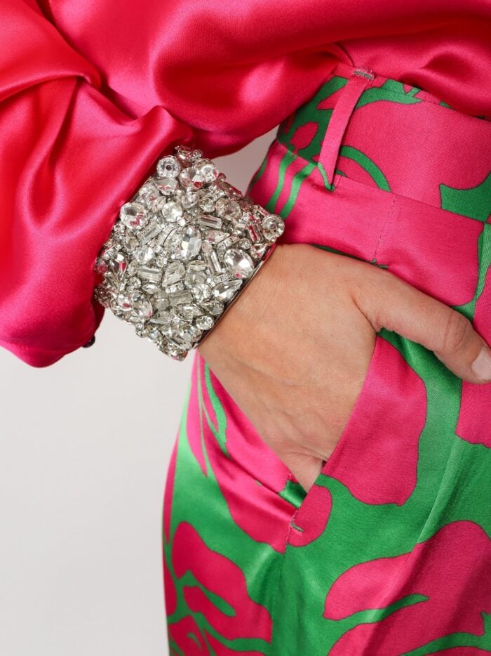 Dries Van Noten Brass Bracelet With Crystals