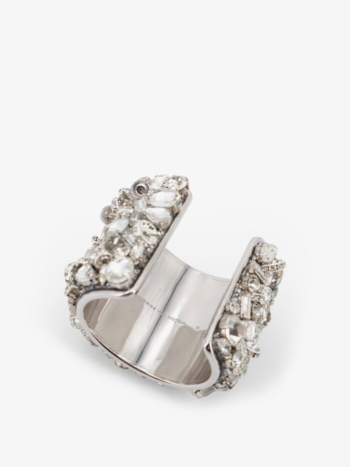 Dries Van Noten Brass Bracelet With Crystals