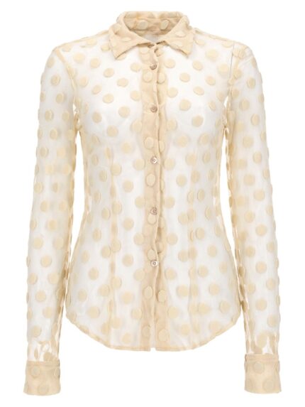 Dries Van Noten CAMICIA IN MESH A POIS