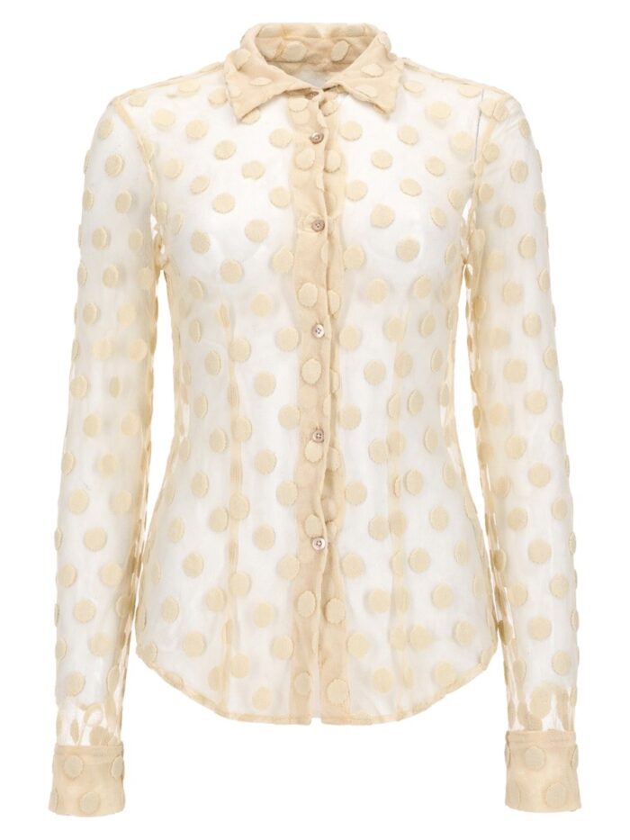 Dries Van Noten CAMICIA IN MESH A POIS