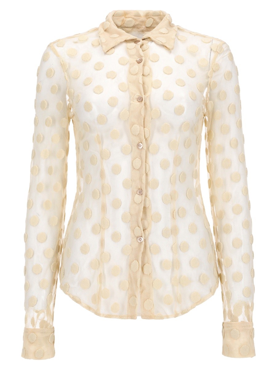 Dries Van Noten CAMICIA IN MESH A POIS
